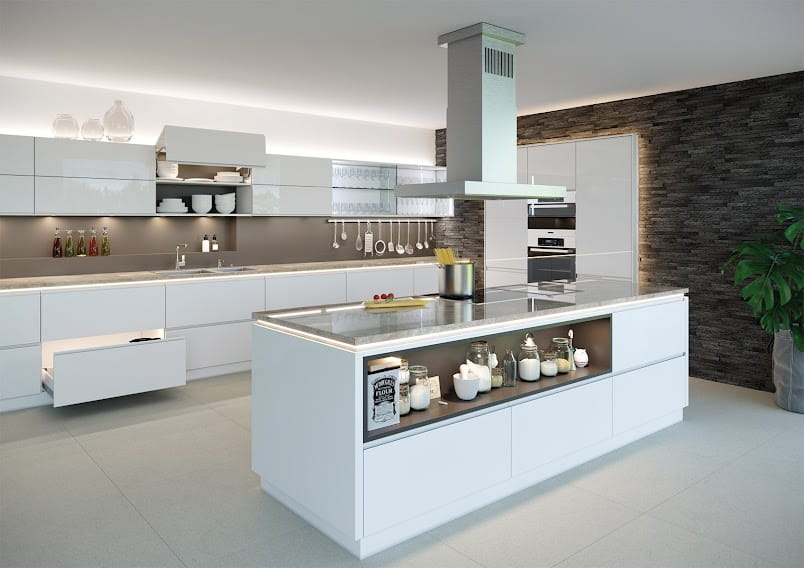 LED lighting installed in modern living space