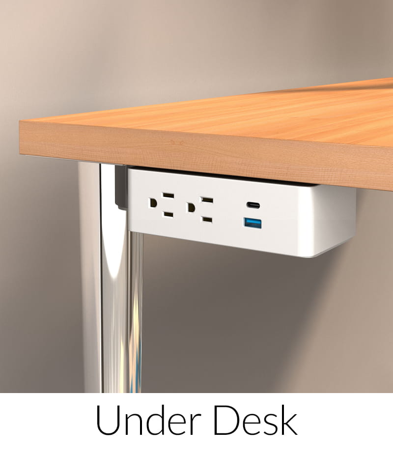 Under desk easy access power unit