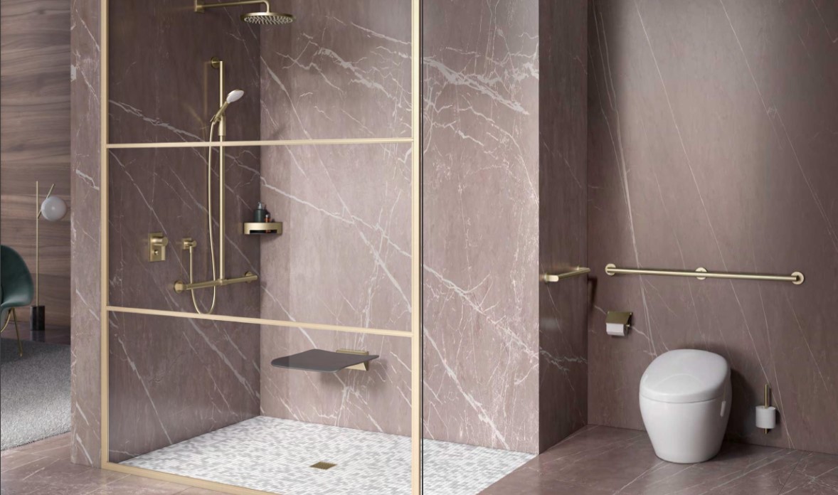 Stainless steel grab bars Hewi PVD Series Bathroom Accessories