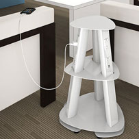 Isle units are perfect for waiting rooms - they sit on the floor and act as a small table and charging station.