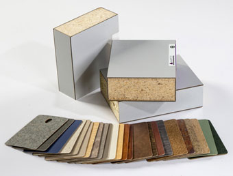 Collection of Plastic Laminate partition material samples.
