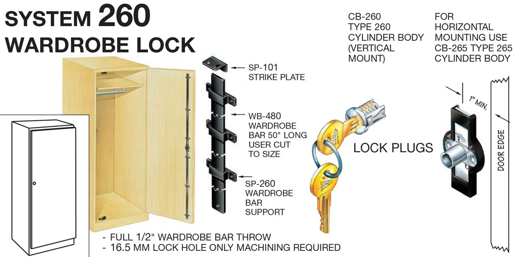 CompX System 260 Timberline Wardrobe Lock Easy Install
